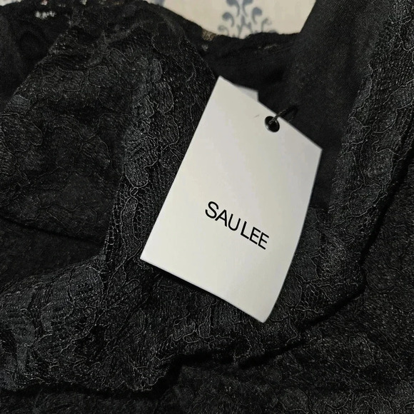 NWT Sau Lee Jerri Strapless Black Lace Midi Dress Sz 6 Revolve Cocktail Formal - Picture 14 of 16